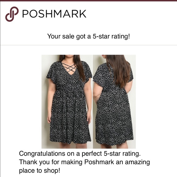 BLACK WHITE WITH DOTS PLUS SIZE DRESS - Picture 4 of 4